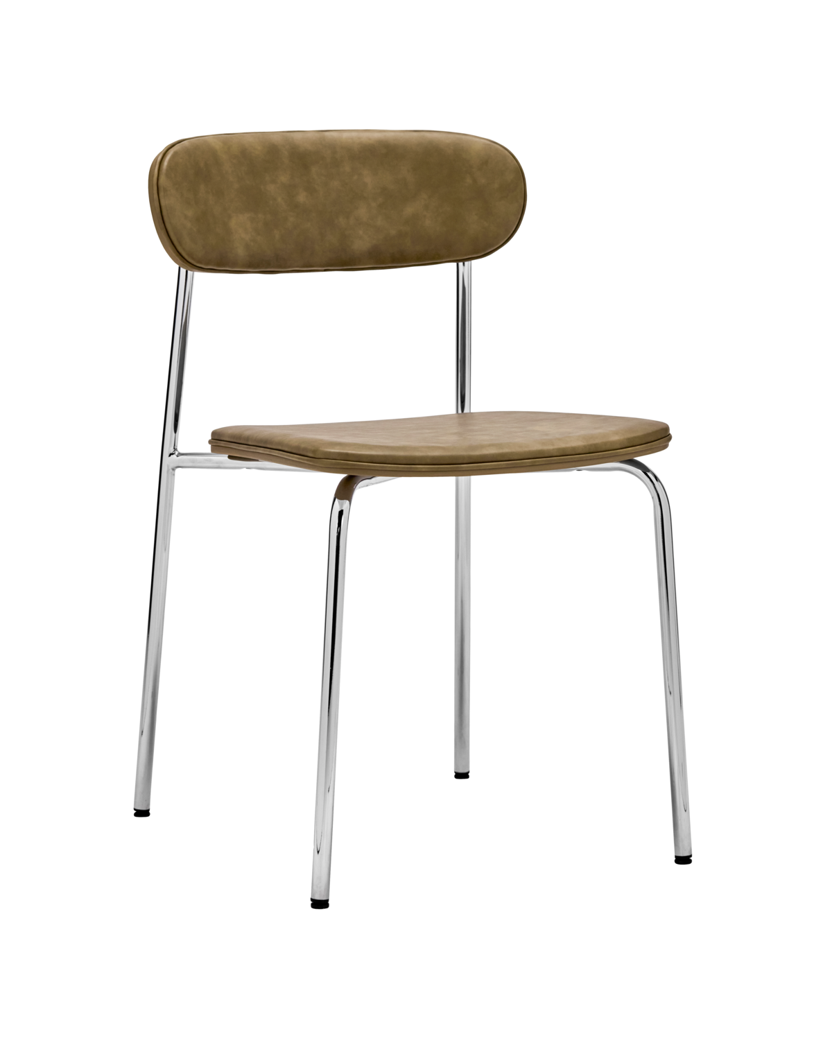 Chair, HDPova, Chrome; Khaki colored