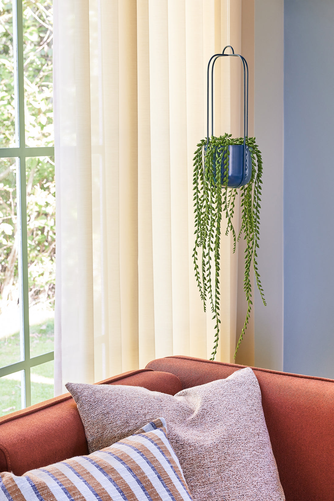 Lotus hanging pot Petrol (set of 2) - Ø16XH44CM