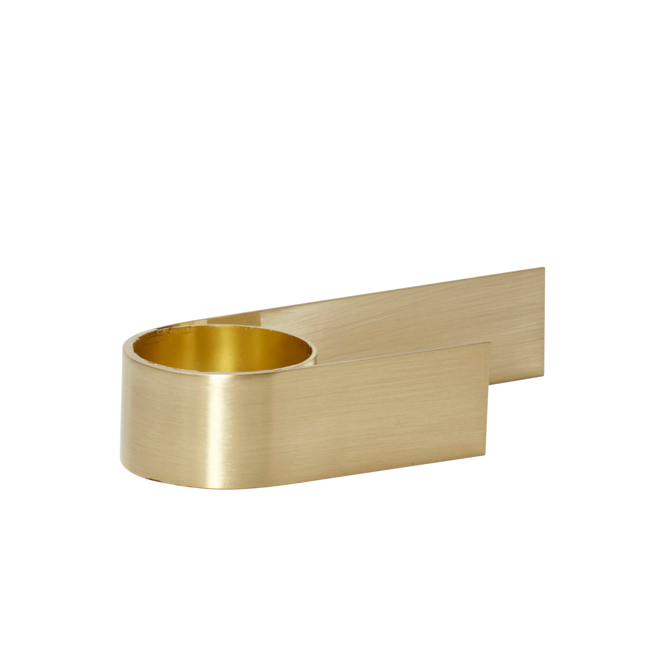 Roll Candle holder Brass color - 4x12xh2cm