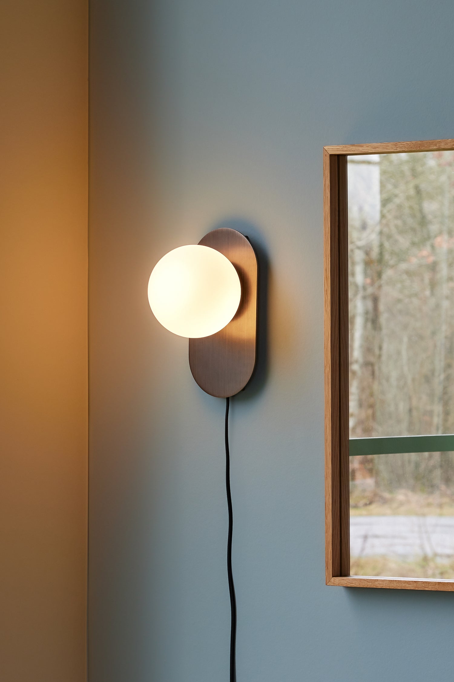 Moon wall lamp browned brass - 24x12xh16cm, G9