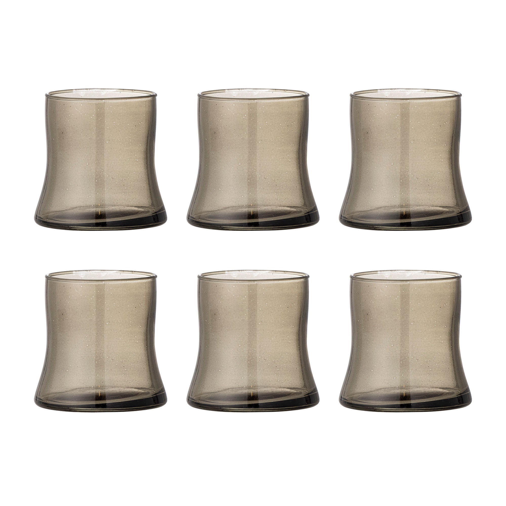 Bloomingville Florentine Drinking Glass, Multipak, Gray, Recycled Glass