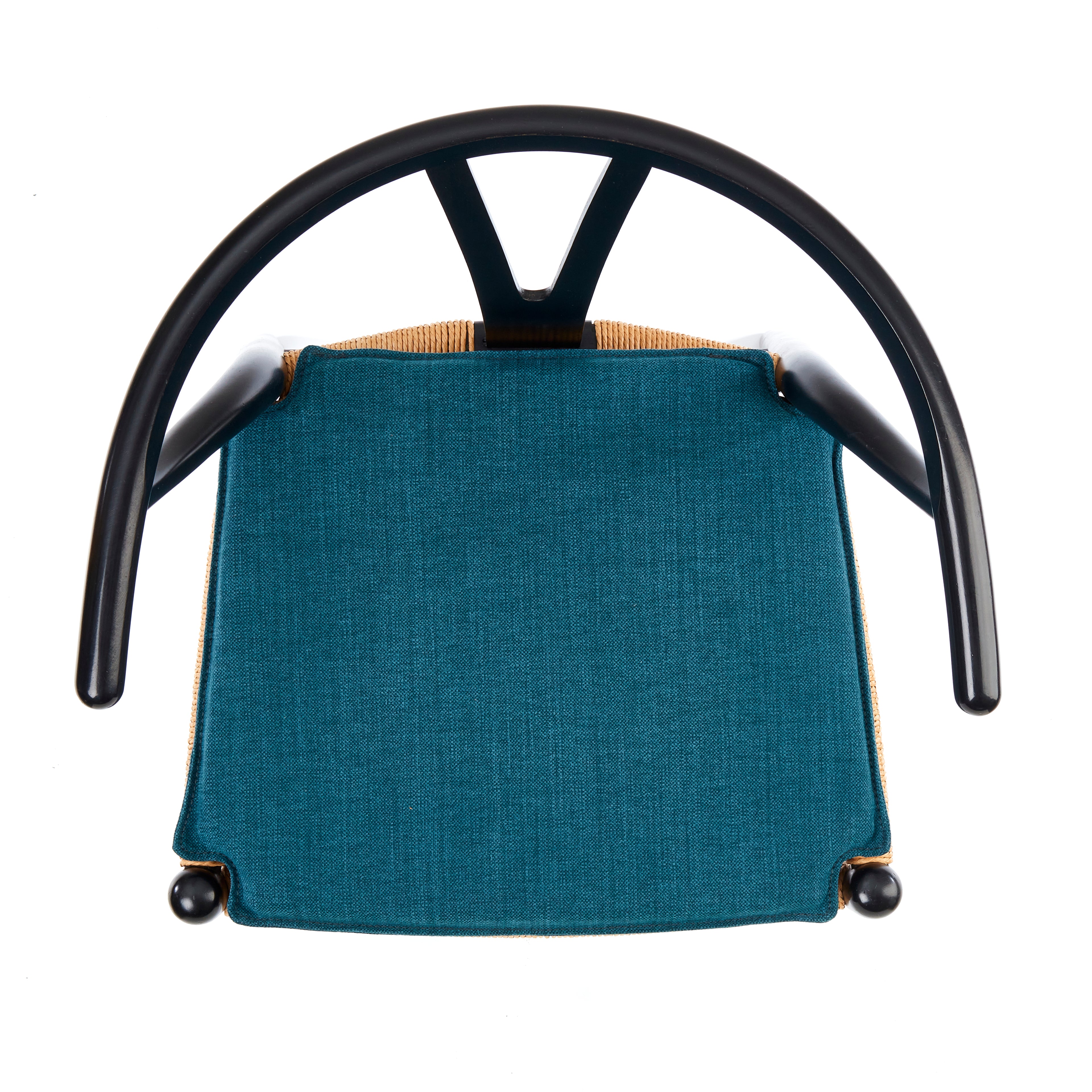 Cushion to Hans J. Wegner Y-chair Ch24 in dark petrol fabric padding