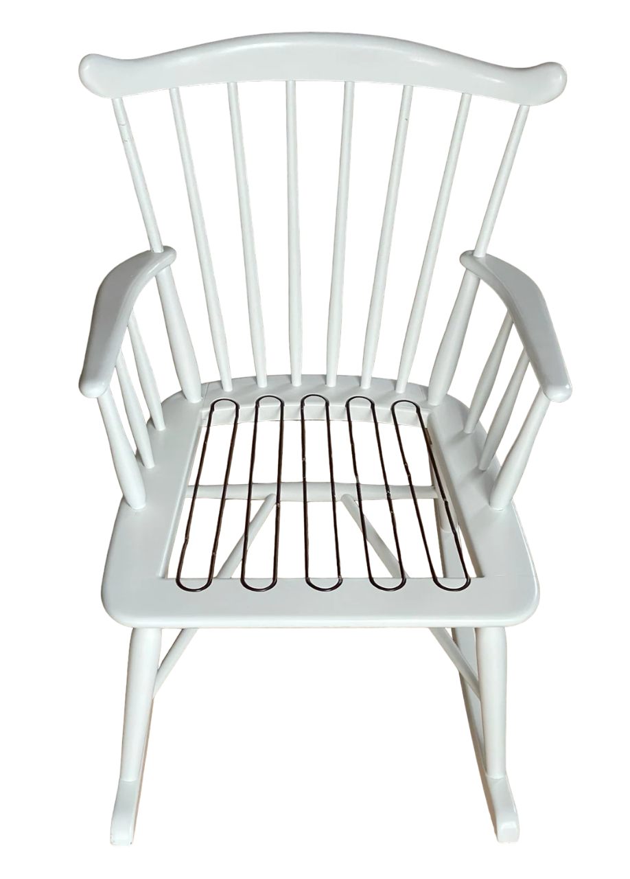 Luxury dark brown leather cushion to Farstrup rocking chair model 183