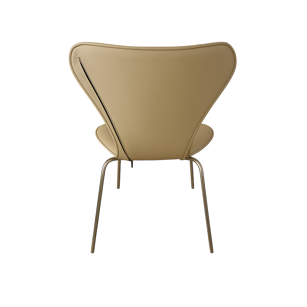 Full cover for Arne Jacobsen 3107 chair in sand-coloured leather