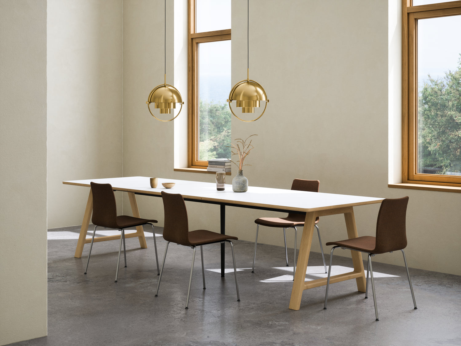T11 pull -out table White Laminate - Mat (Crystal White)