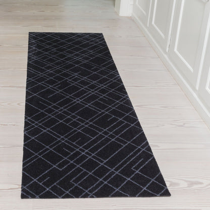 Floor mat 67 x 200 cm lines/black gray