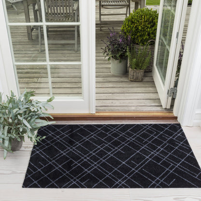 Floor mat 67 x 120 cm - Lines/Black Gray