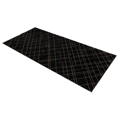 Floor mat 90 x 200 cm - Lines/Sand Black