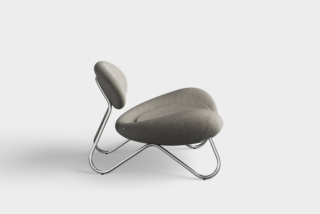 Meadow Lounge Chair - Warm Grey/Chrome
