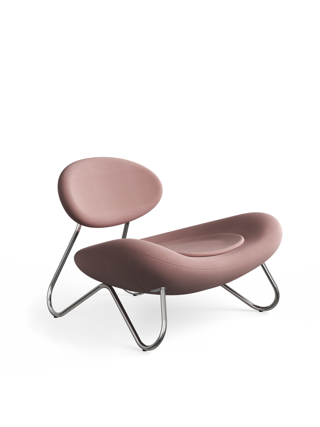 Meadow Lounge chair - Dusty pink/Chrome