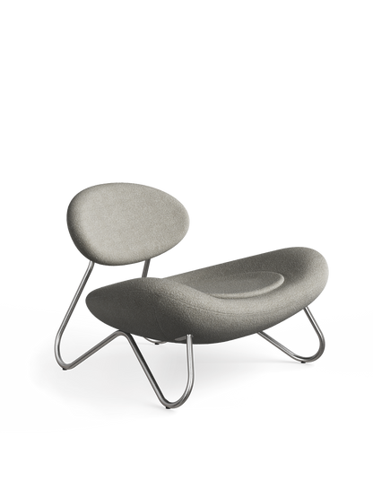 Meadow Lounge Chair - Warm Grey/Brushed Steel
