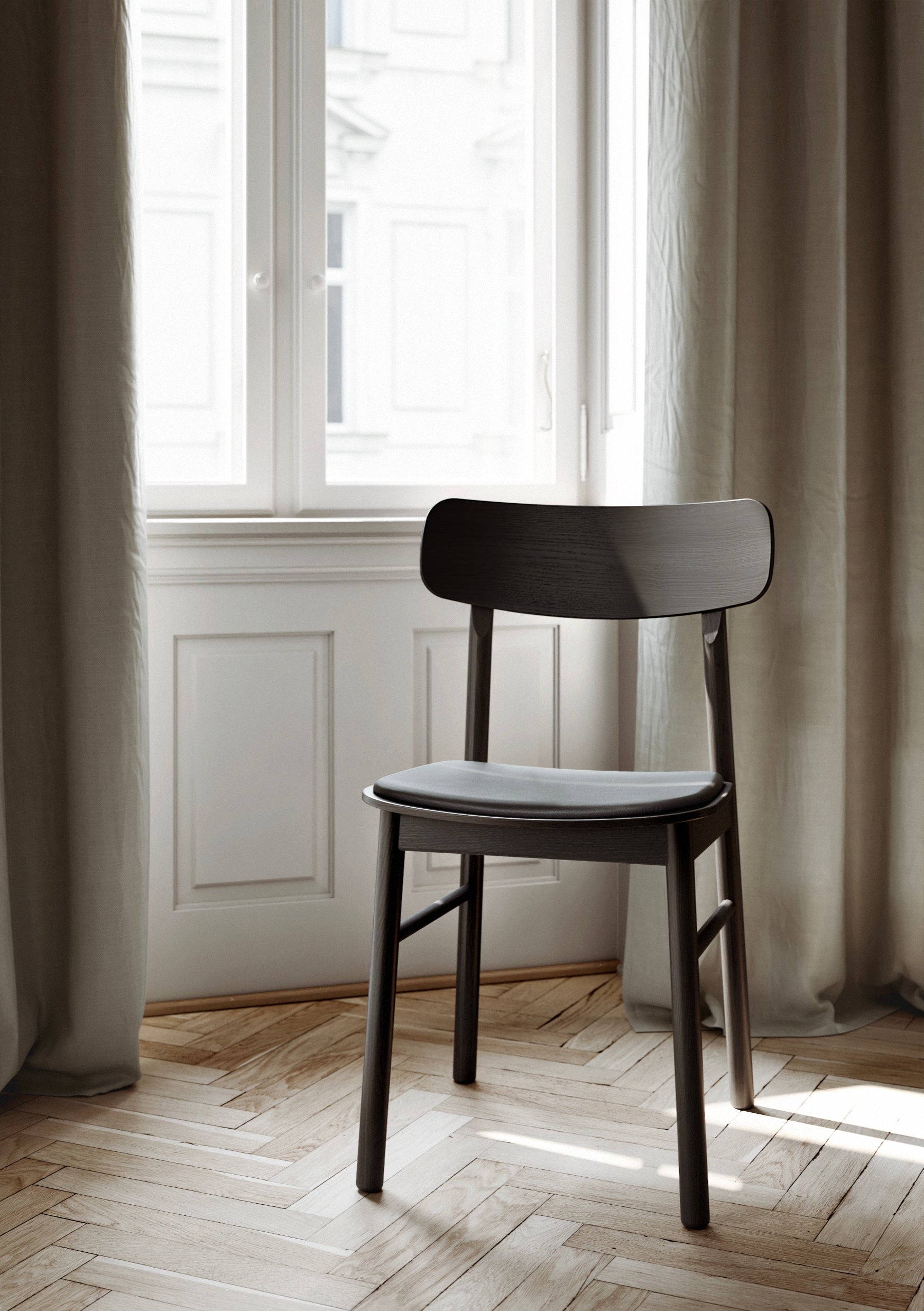 Soma Dining Chair - Black w/Leather