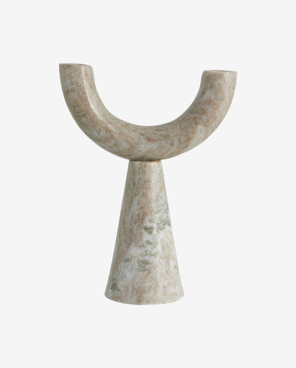 RIF candlestick in marble - H26.5 cm - light brown