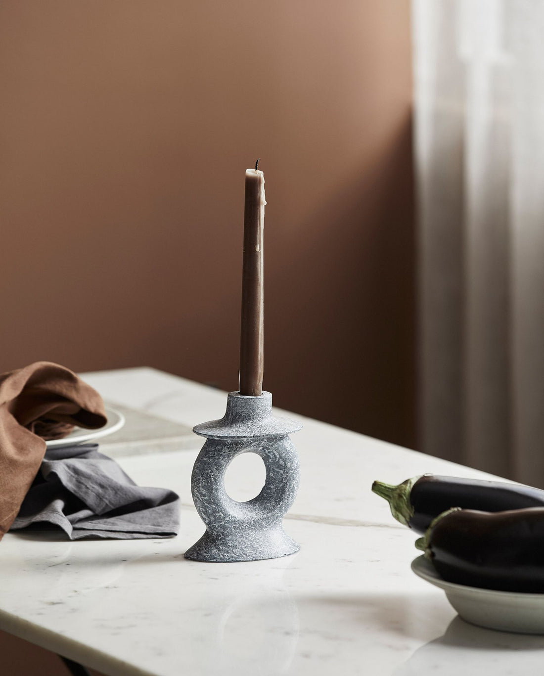 Egadi candlestick - gray