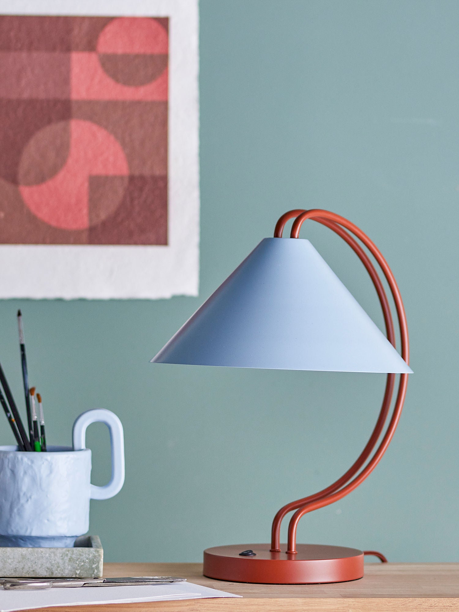 Bloomingville Janya table lamp, red, metal