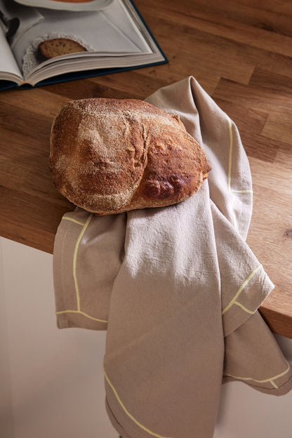 Hübsch Easypeasy tea towel sand/yellow