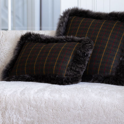 Checked Collection | Wool pillow | Long-haired | Double Sided | 34x52 cm
