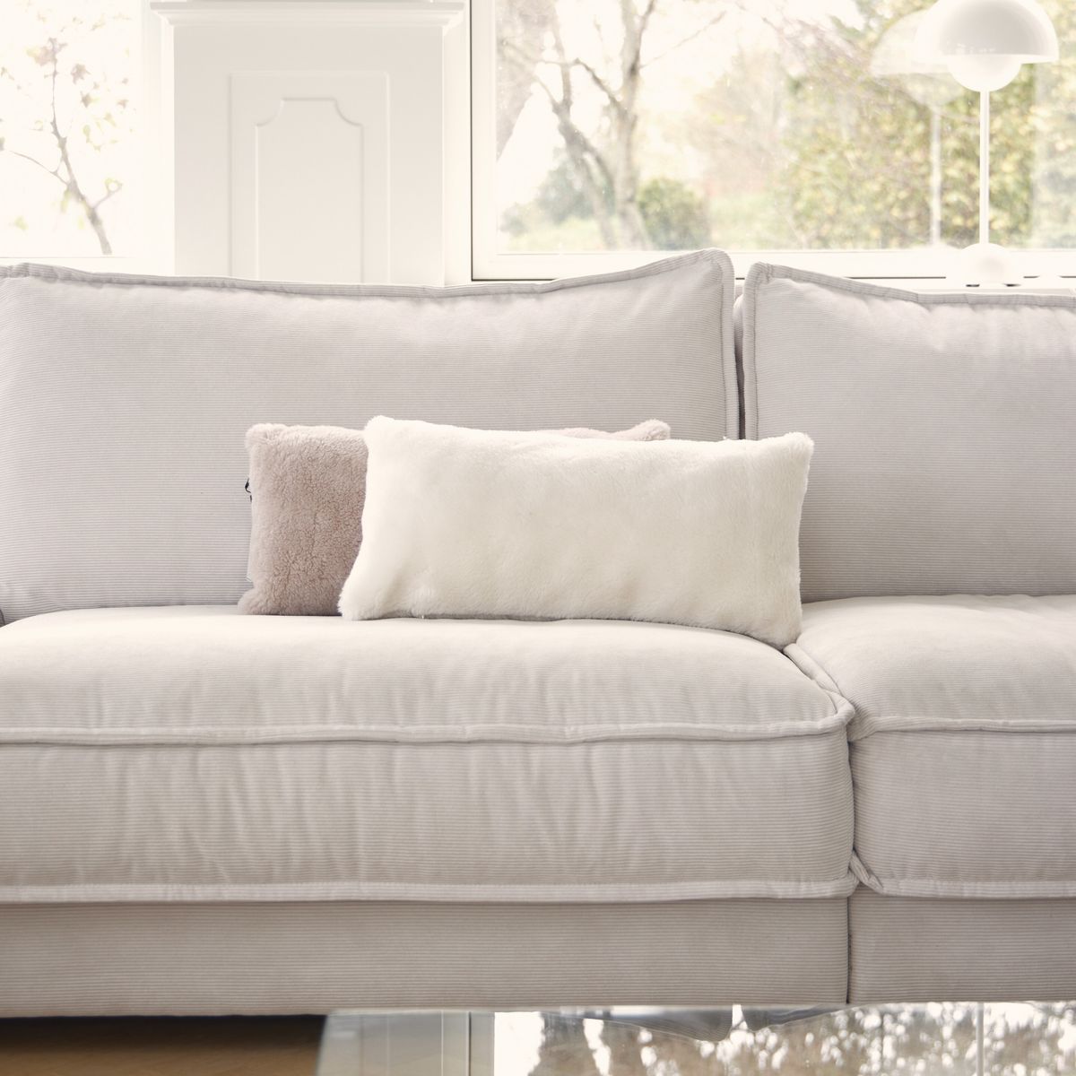 Lambskin cushion | Moccasin | Double Sided | 28x56 cm