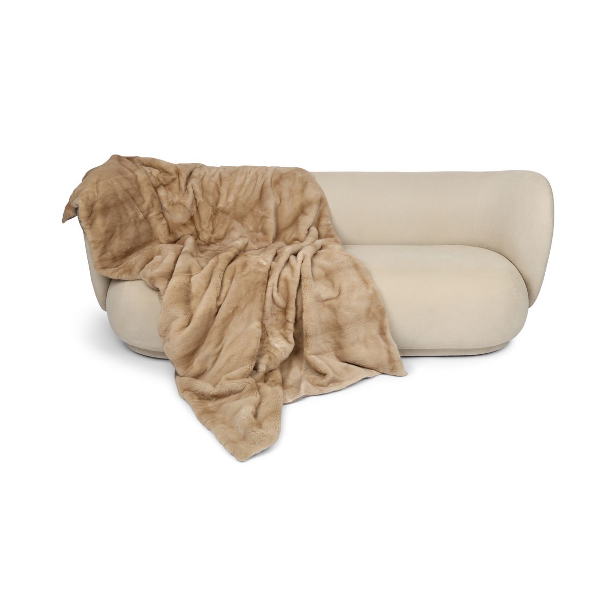 Mink plaid | Back of cashmere | Palomino | 120x220 cm