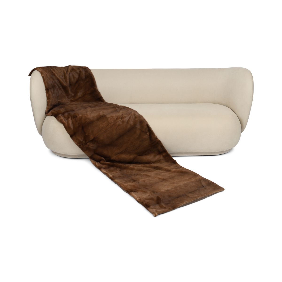 Mink plaid | Back of cashmere | Brown | 63x225 cm