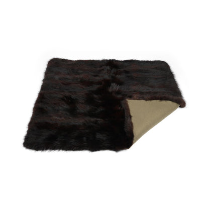 Premium fox plaid | Cashmere backing | Dark brown | 150x150 cm