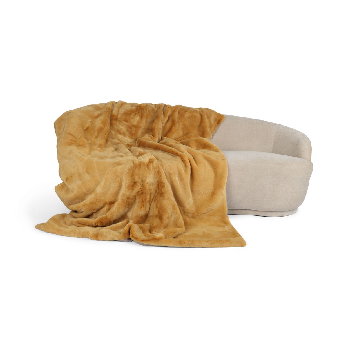 Mink plaid | Back of cashmere | Mustard | 140x200 cm