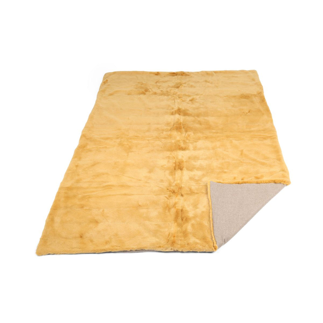 Mink plaid | Back of cashmere | Mustard | 140x200 cm