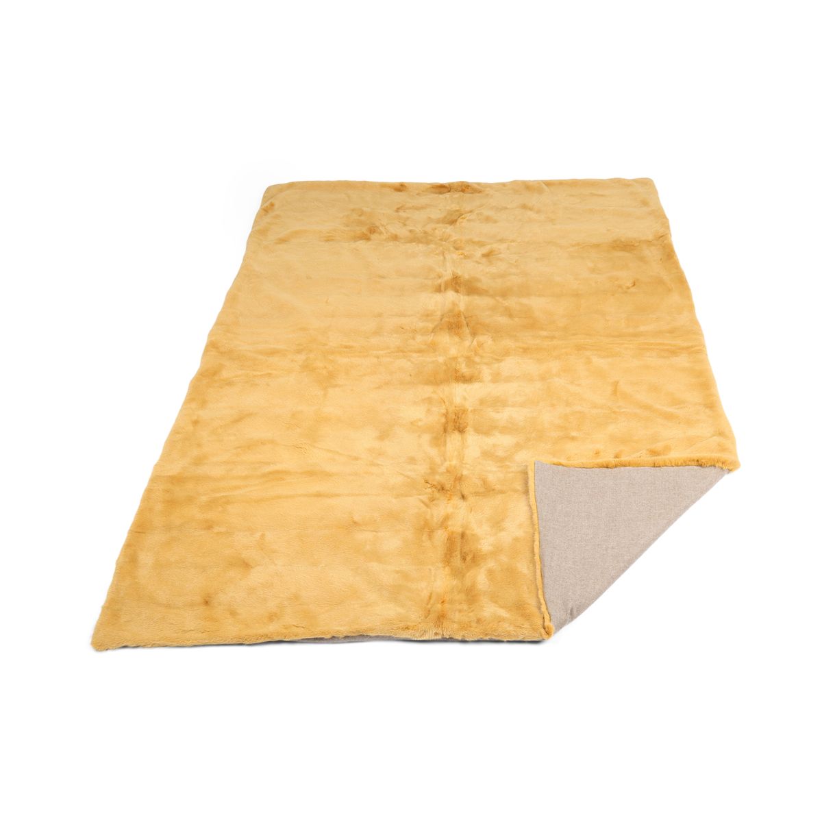 Mink plaid | Back of cashmere | Mustard | 140x200 cm