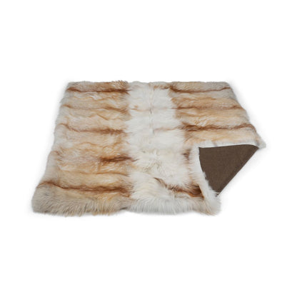 Premium carpet of fox | Back of cashmere | Light Gold | 150x150 cm