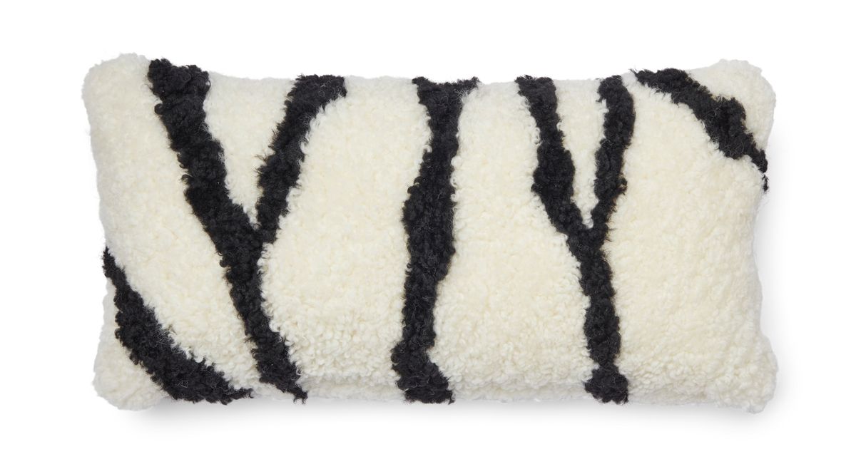 Zebra Lambskin Cushion | Short-haired | New Zealand | Double Sided | 30x60 cm