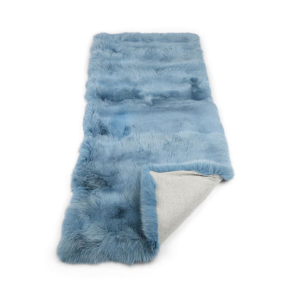 Premium carpet of fox | Back of cashmere | Sky Blue | 190x70 cm