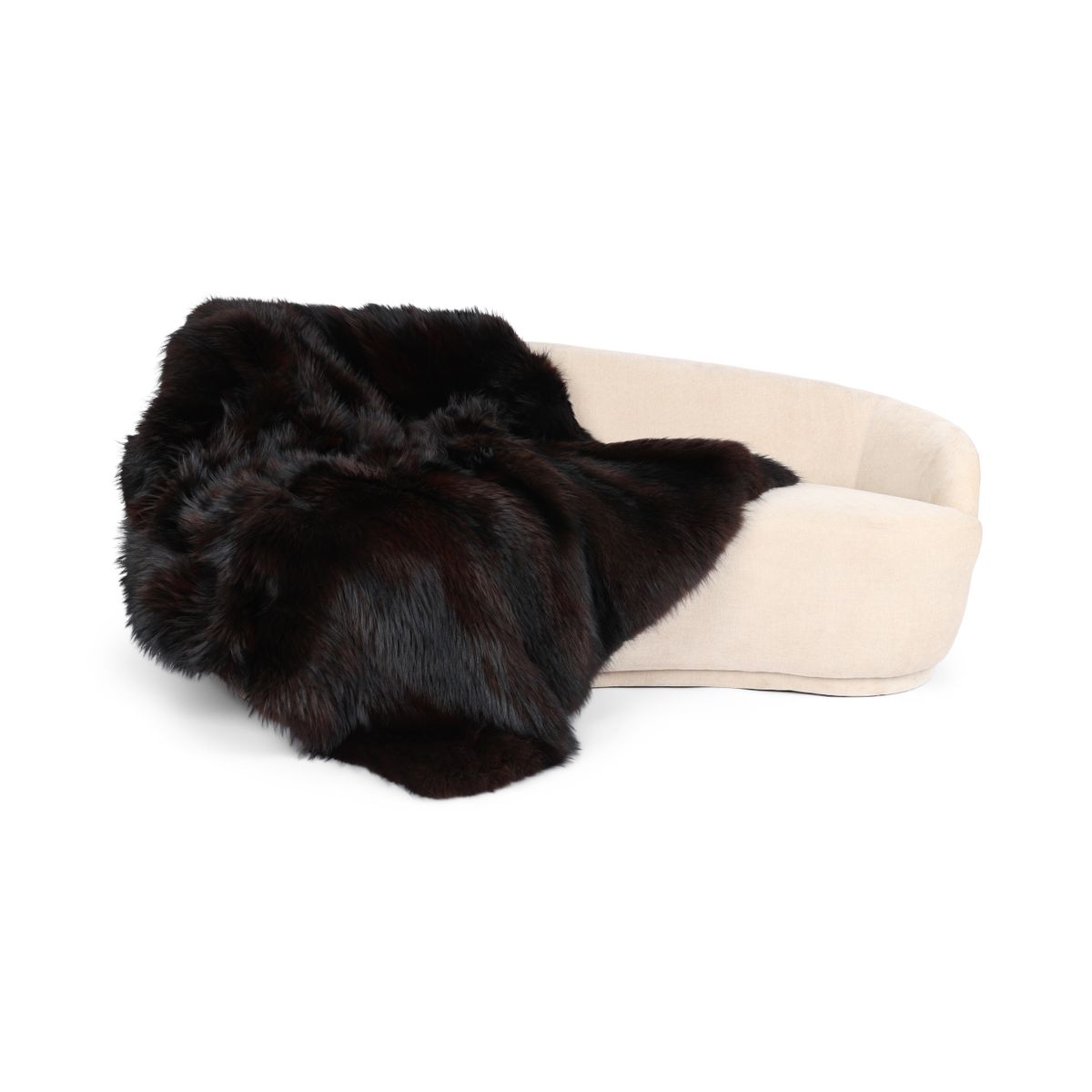 Premium fox plaid | Cashmere backing | Dark brown | 150x150 cm