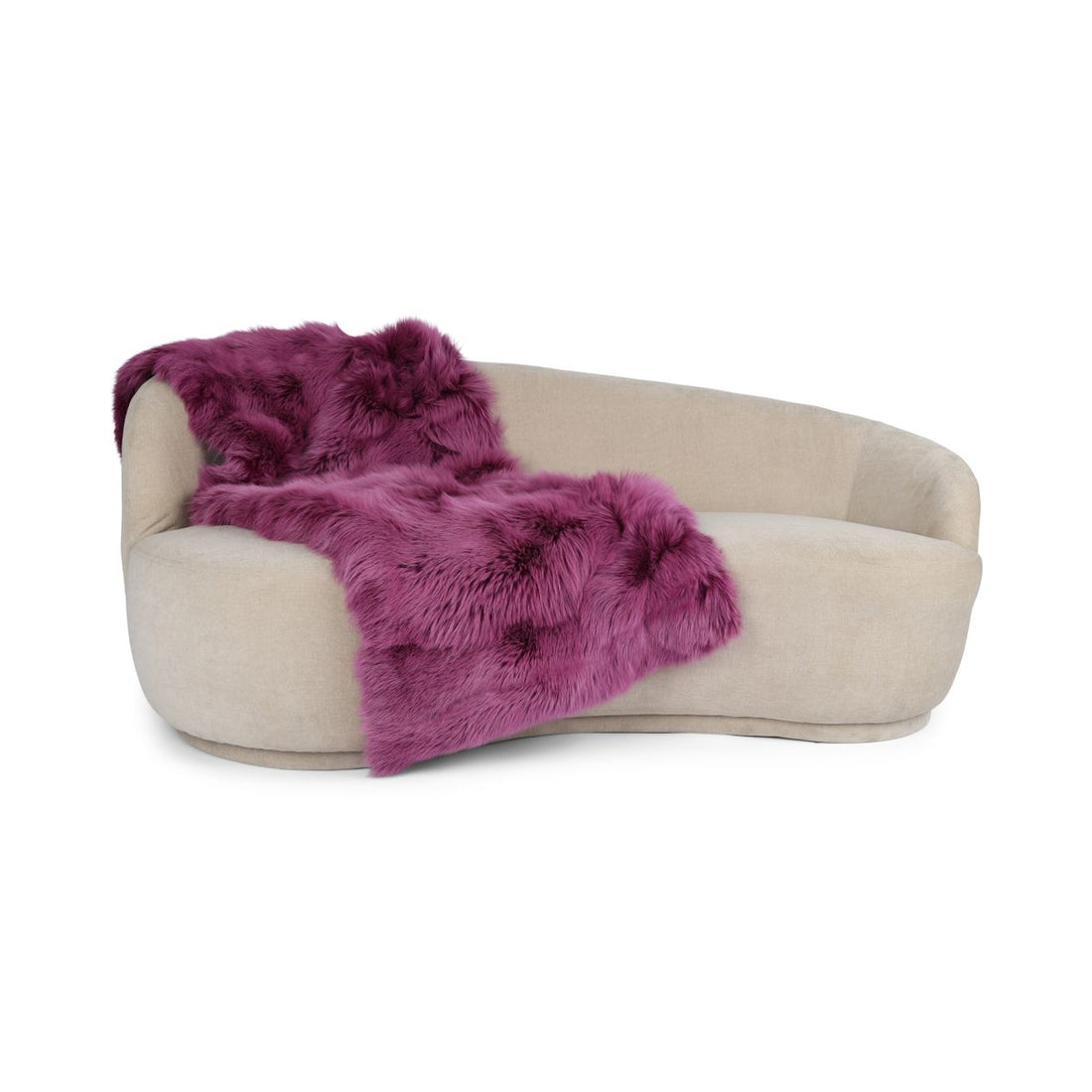 Premium carpet of fox | Back of cashmere | Grape Purple | 180x70 cm