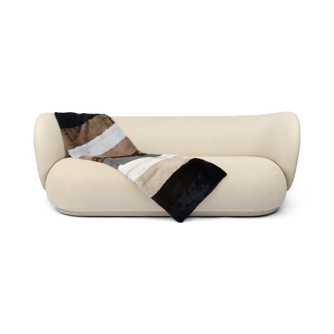 Mink plaid | Cashmere backing | Multicolored | 52x156 cm