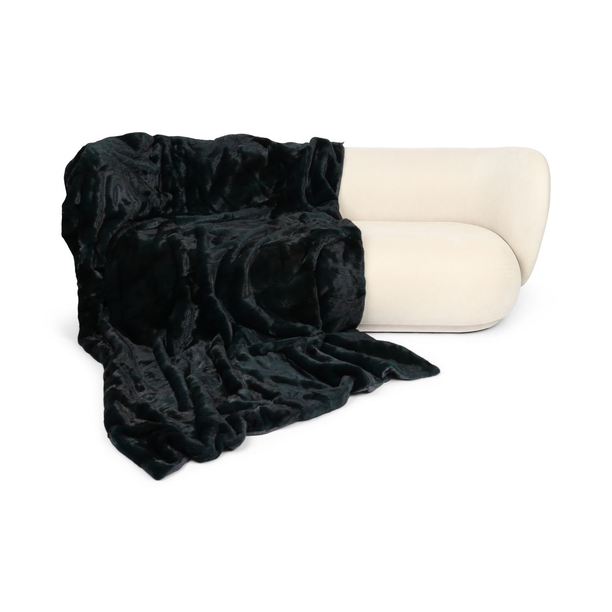 Mink plaid | Back of cashmere | Antique green | 180x210 cm