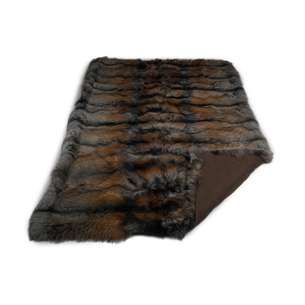 Premium carpet of fox | Back of cashmere | Gold Cross | 155x220 cm