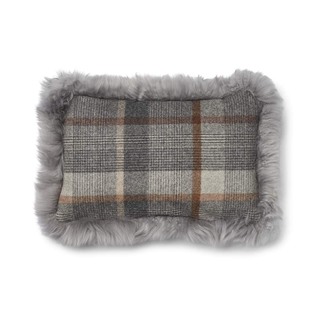 Checked Collection | Wool pillow | Long-haired | Double Sided | 34x52 cm