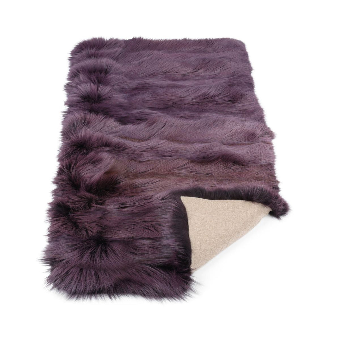 Premium carpet of fox | Back of cashmere | Eggplant | 150x70 cm