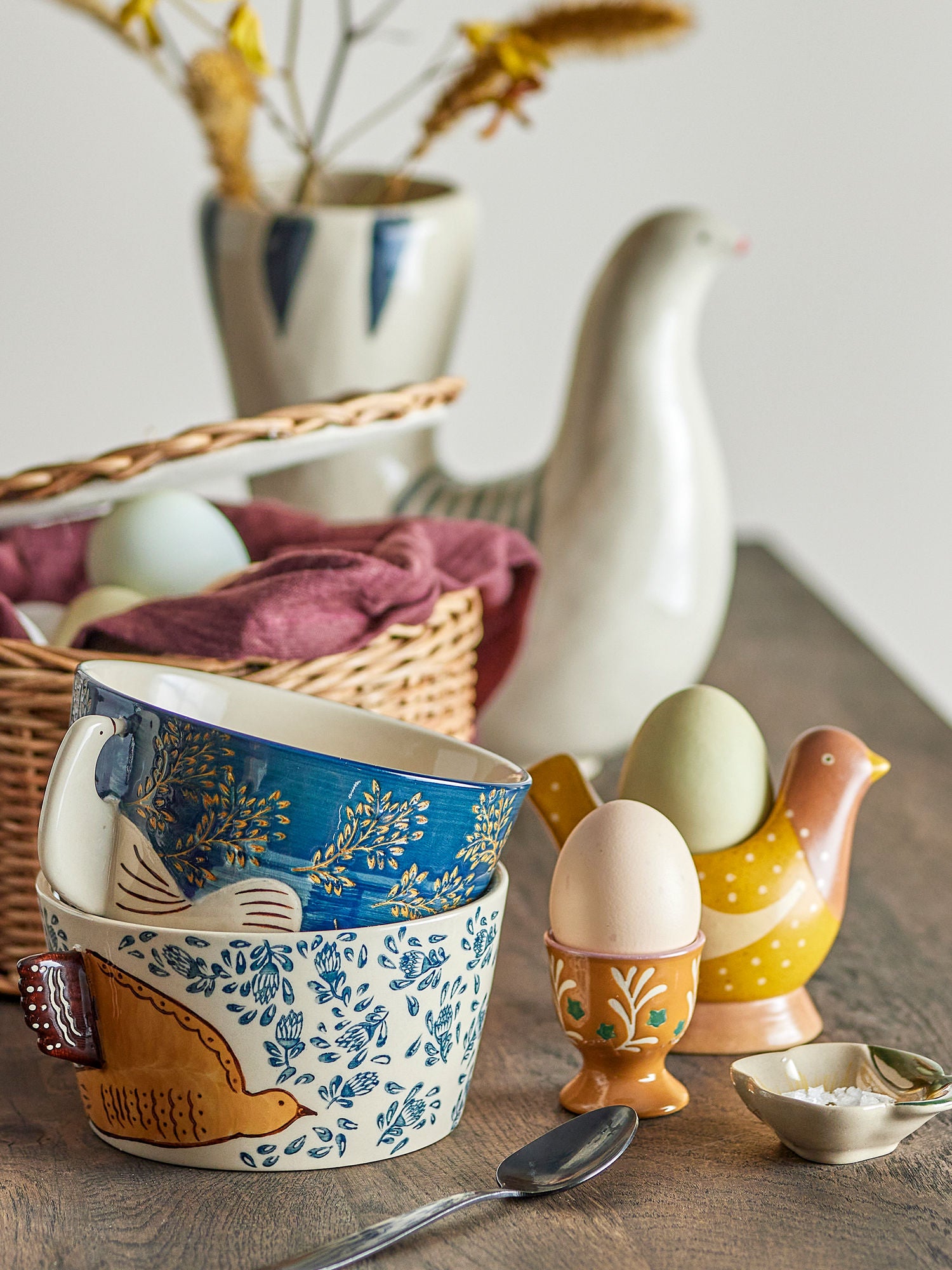 Bloomingville Birdy Egg Beaker, Blue, Stoneware
