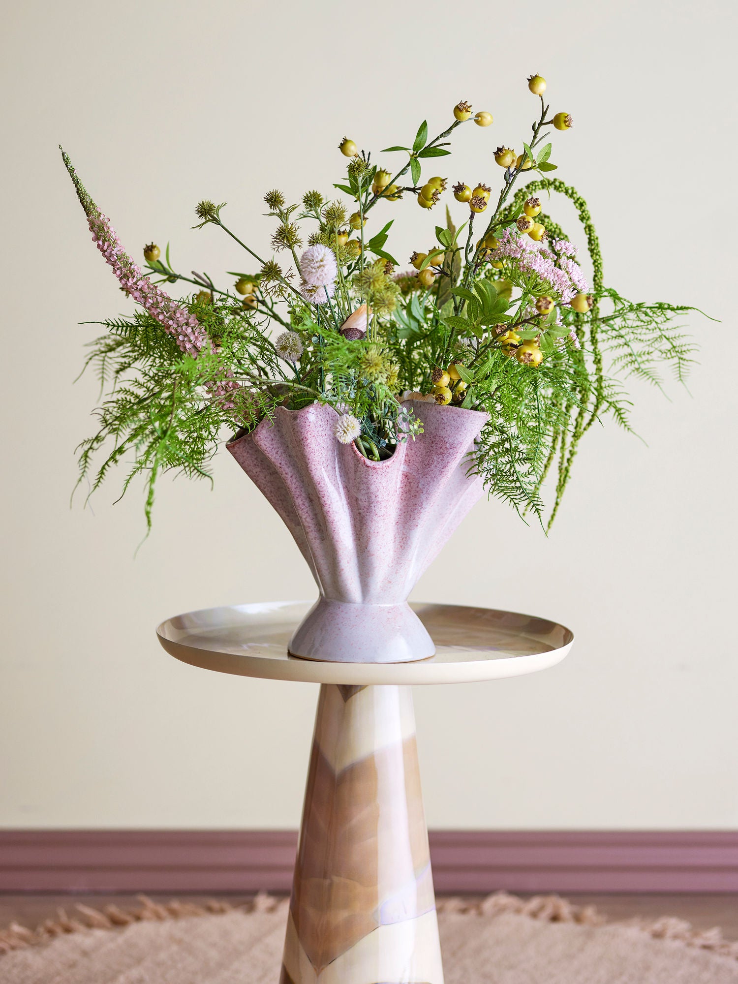 Bloomingville Plier Vase, Rosa, Stoneware