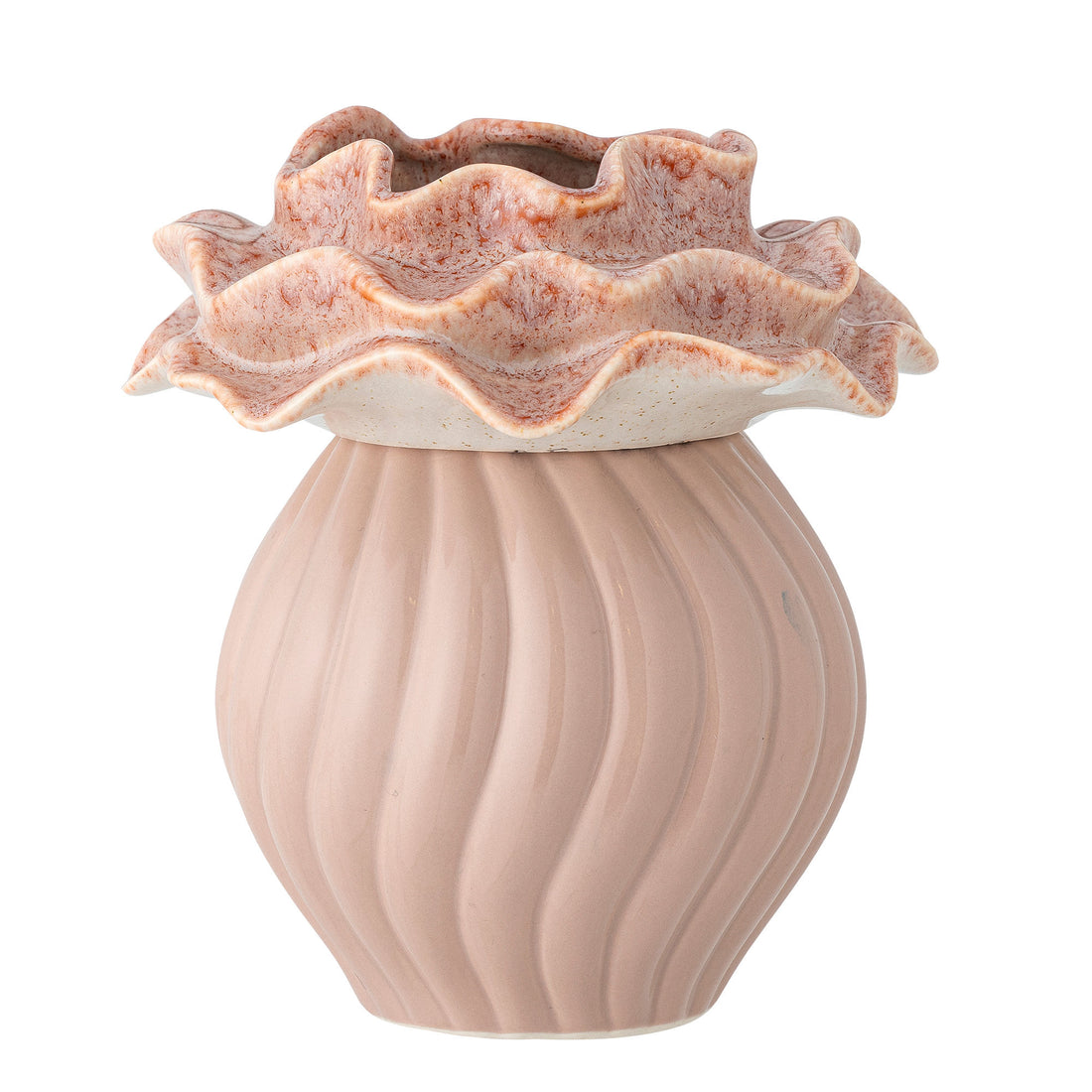 Bloomingville Petalia Vase, Rosa, Stoneware