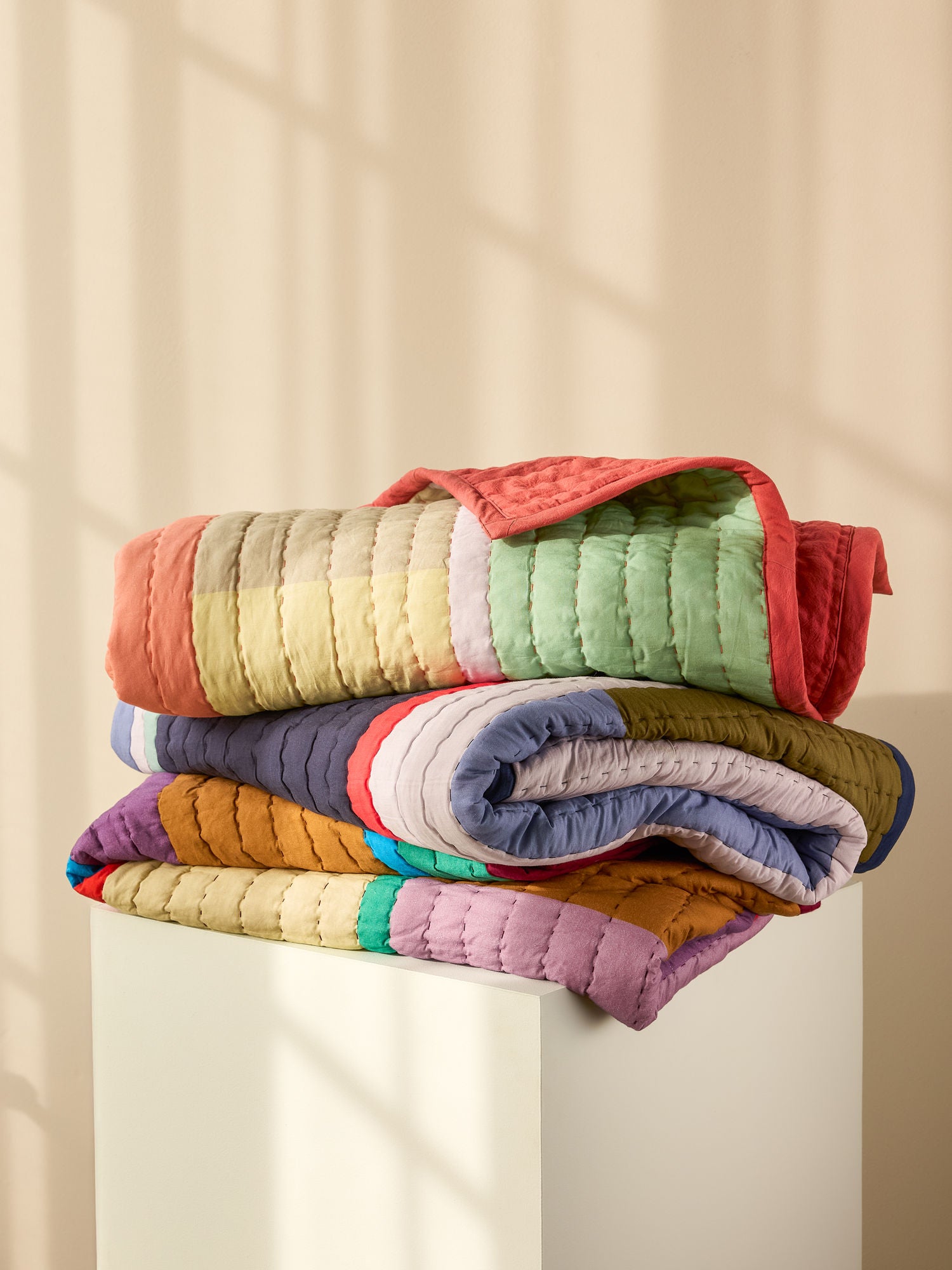 Hübsch Pavilion Plaid Block Coral/Multicolor