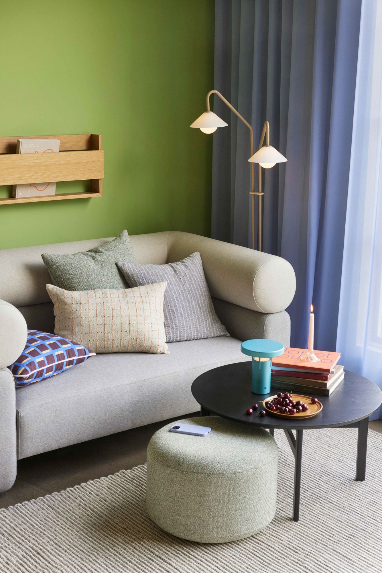 Marshmellow Pouf Small Light green - ø52xh36cm