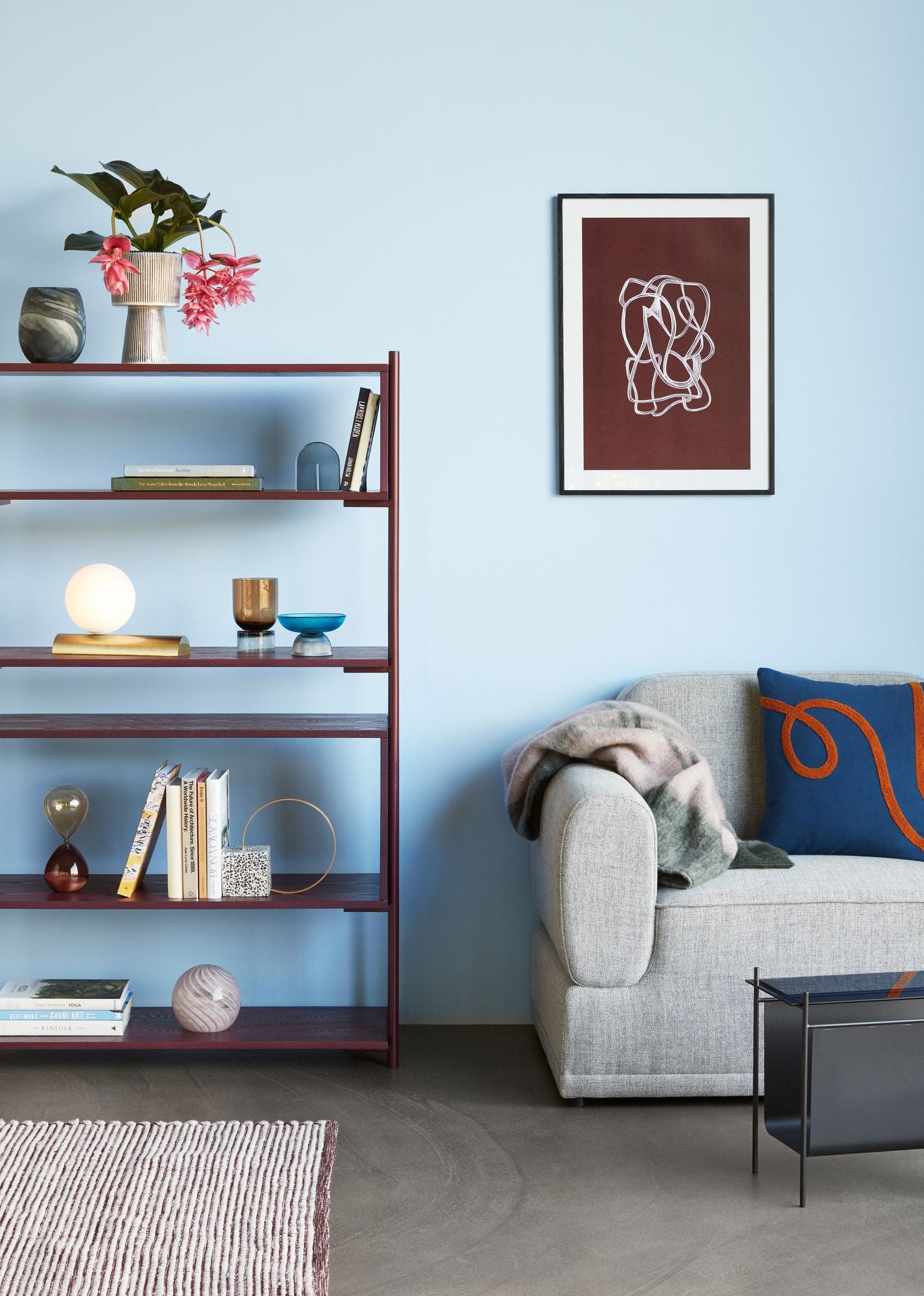 Hübsch Poppy Carpet Burgundy/White