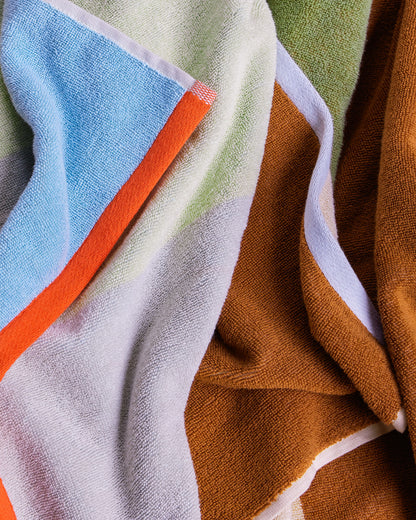 Hübsch Block Towel Small Brown/Multicolor