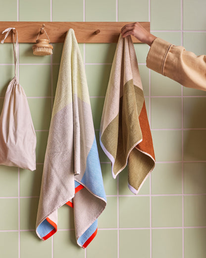 Hübsch Block Towel Small Brown/Multicolor
