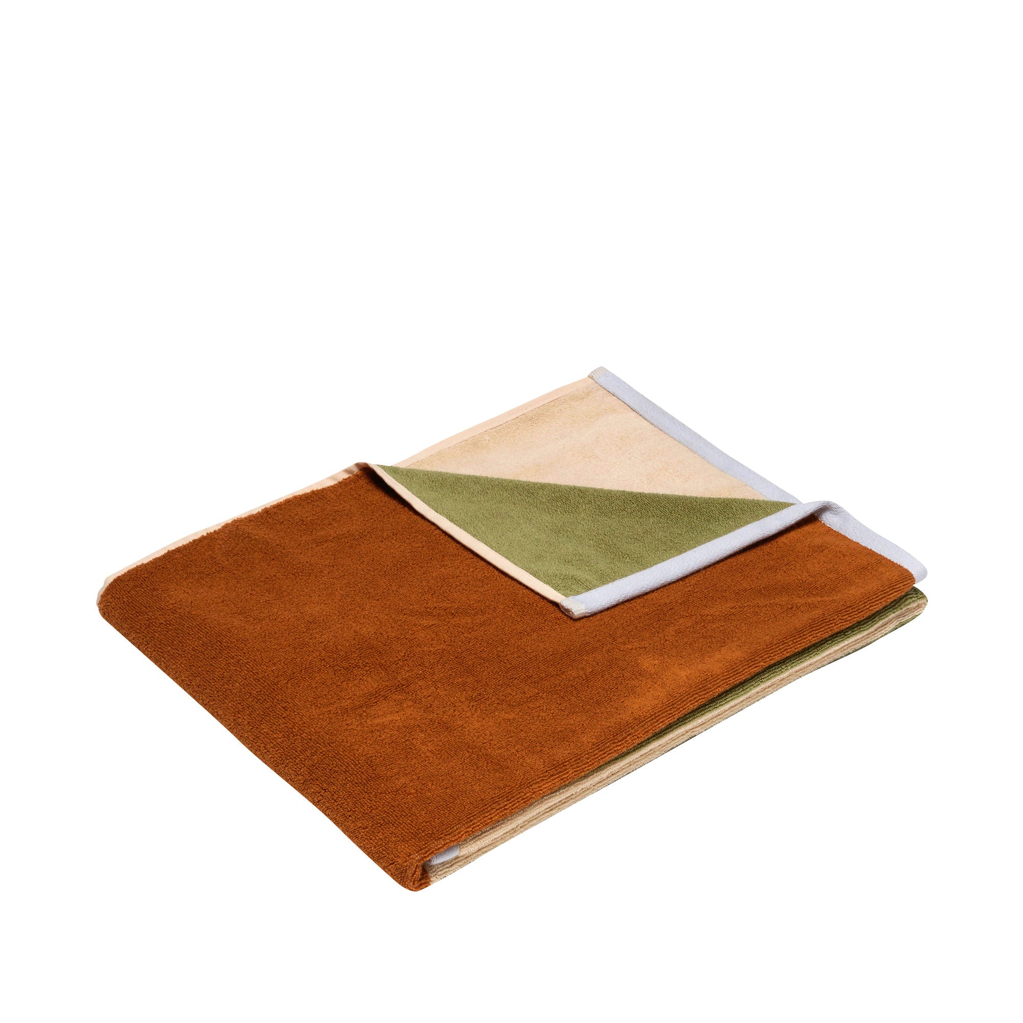Hübsch Block Towel Large Brown/Multicolor