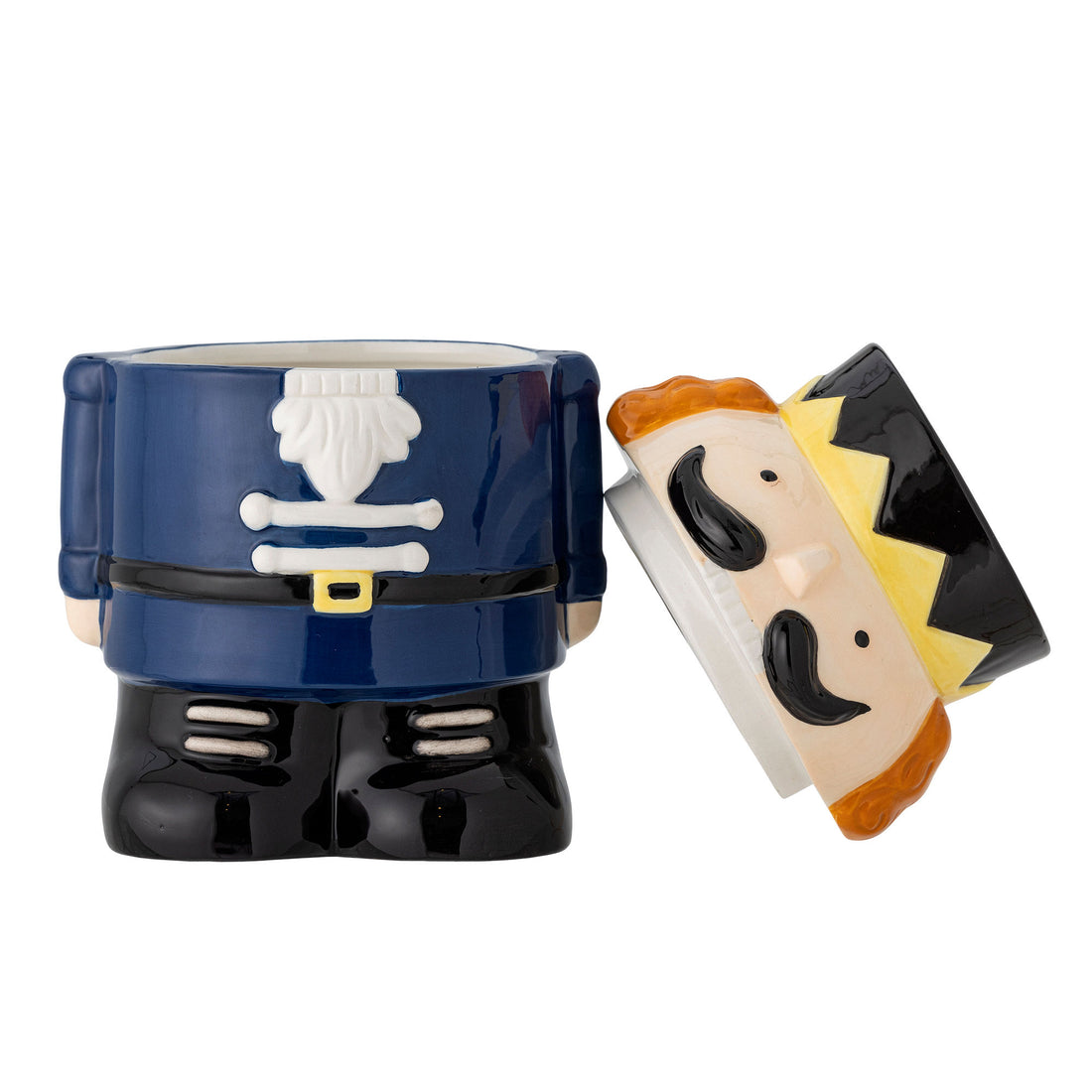 Bloomingville Feast jar w/lid, blue, stoneware