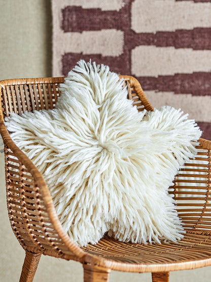 Bloomingville Star pillow, nature, wool