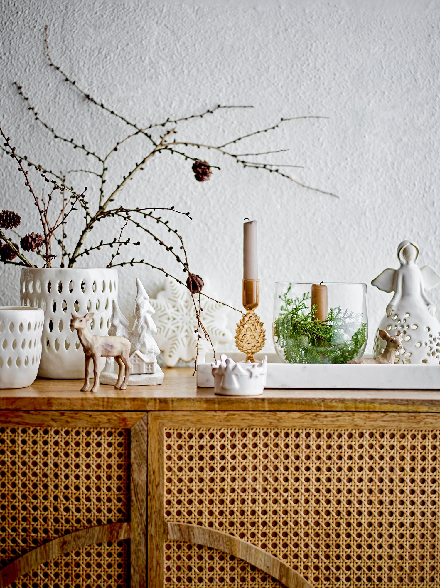 Bloomingville Sabie Fyrfadstage, Nature, Stoneware
